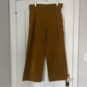 COS High-Waisted Wide-Leg Pleated Pants in Mustard Yellow Size 10